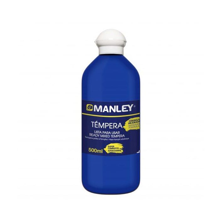 Manley Témpera preparada botella de 500 ml azul oscuro