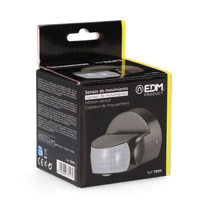 Sensor de movimiento y crepuscular 15 m ip65 negro 5 Sensor de movimiento y crepuscular 15 m ip65 negro 5