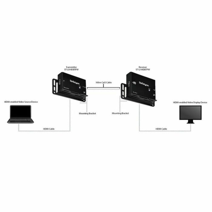 Adaptador Startech ST121HDBTPW HDMI RJ45 1 Adaptador Startech ST121HDBTPW HDMI RJ45 1