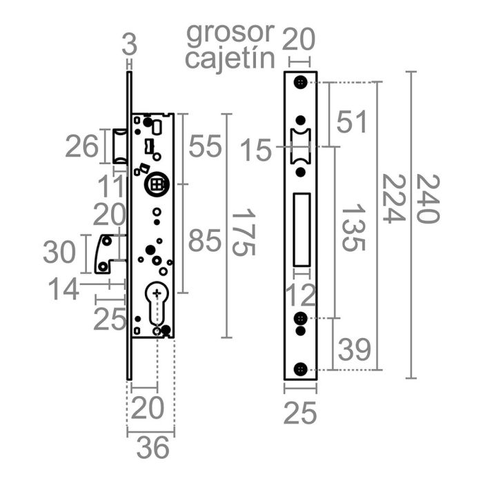 Cerradura Micel 85 mm 1 Cerradura Micel 85 mm 1