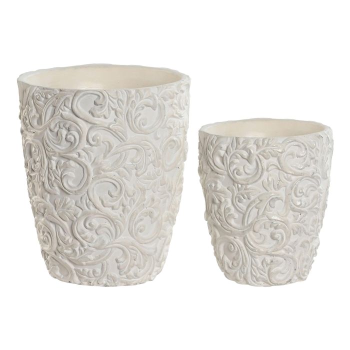 Macetero Shabby DKD Home Decor Crudo 24 x 28 x 24 cm Set de 2 Macetero Shabby DKD Home Decor Crudo 24 x 28 x 24 cm Set de 2