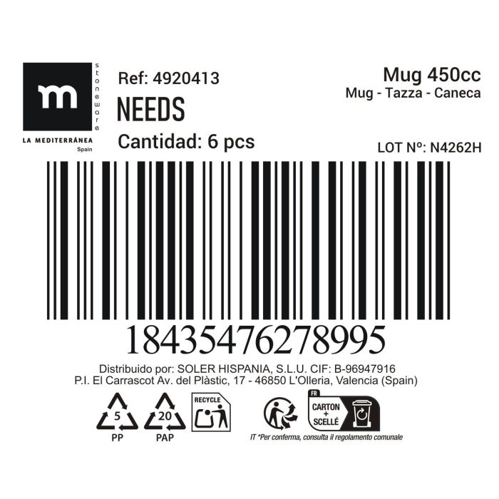 Mug Needs 450 cc - Inde (24 Unidades) 2 Mug Needs 450 cc - Inde (24 Unidades) 2