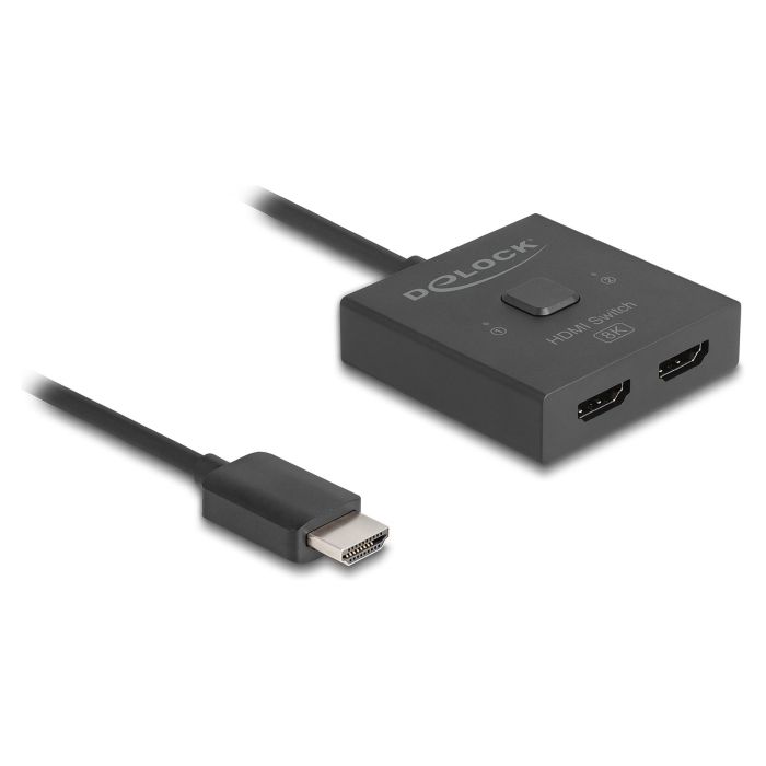 DeLOCK HDMI Switch 2 auf 1 bidirektional 8K - 2 Entradas 1 Salida, 8K@60Hz / 4K@144Hz, HDR, Plug & Play 1