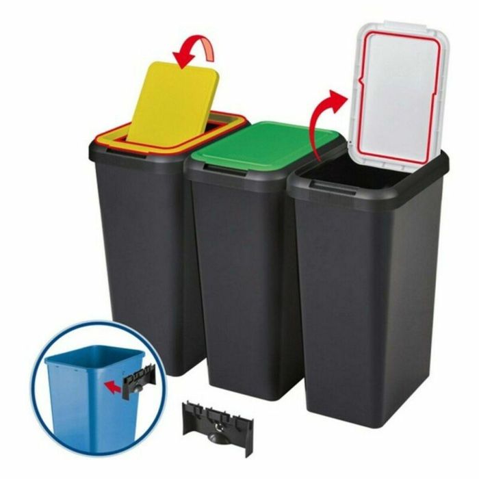 Cubo de Basura para Reciclaje Tontarelli IN7309 (29,2 x 39,2 x 59,6 cm) 2 Cubo de Basura para Reciclaje Tontarelli IN7309 (29,2 x 39,2 x 59,6 cm) 2