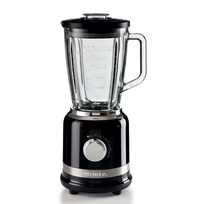 Ariete 585/02 Batidora de Vaso Moderna Negra 4 Velocidades con Función Pulse Vaso de Vidrio 1