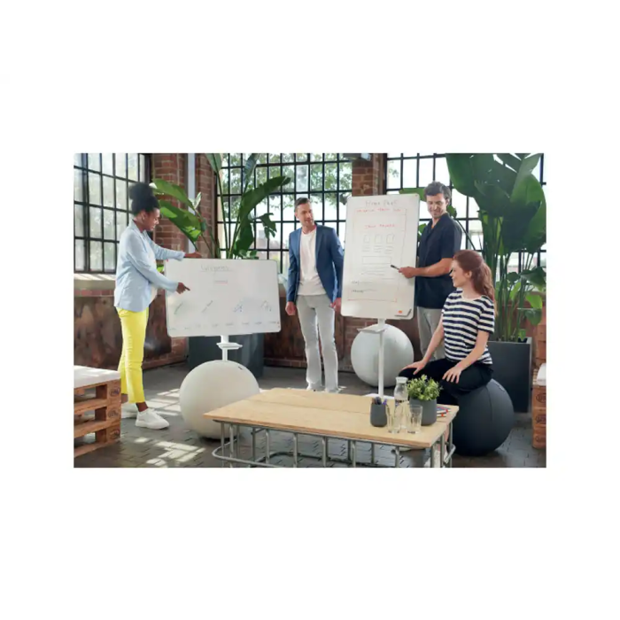 Nobo Pizarra de conferencia magnética doble cara con ruedas, blanca, 680x1040 mm 2