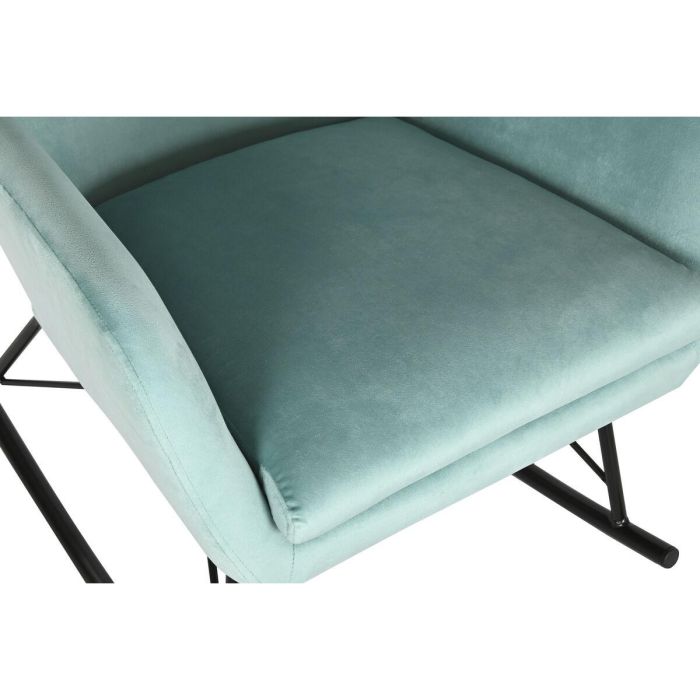 Mecedora Home ESPRIT Negro Azul cielo Poliéster Metal 68 x 90 x 92 cm 6 Mecedora Home ESPRIT Negro Azul cielo Poliéster Metal 68 x 90 x 92 cm 6