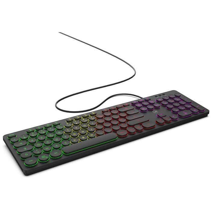 Teclado RGB con cable - MOBILITY LAB - ML306858 - AZERTY - Teclas redondas - Negro 2