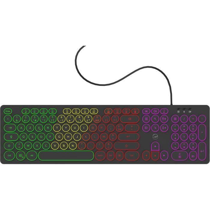 Teclado RGB con cable - MOBILITY LAB - ML306858 - AZERTY - Teclas redondas - Negro