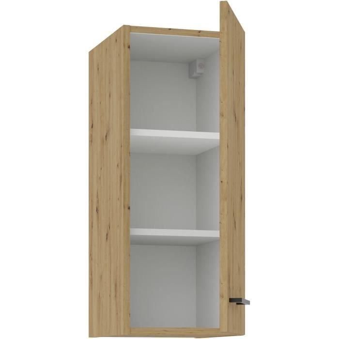 Mueble alto - MODENA - 30 cm - Roble artesanal y negro mate - CUISINIER 1