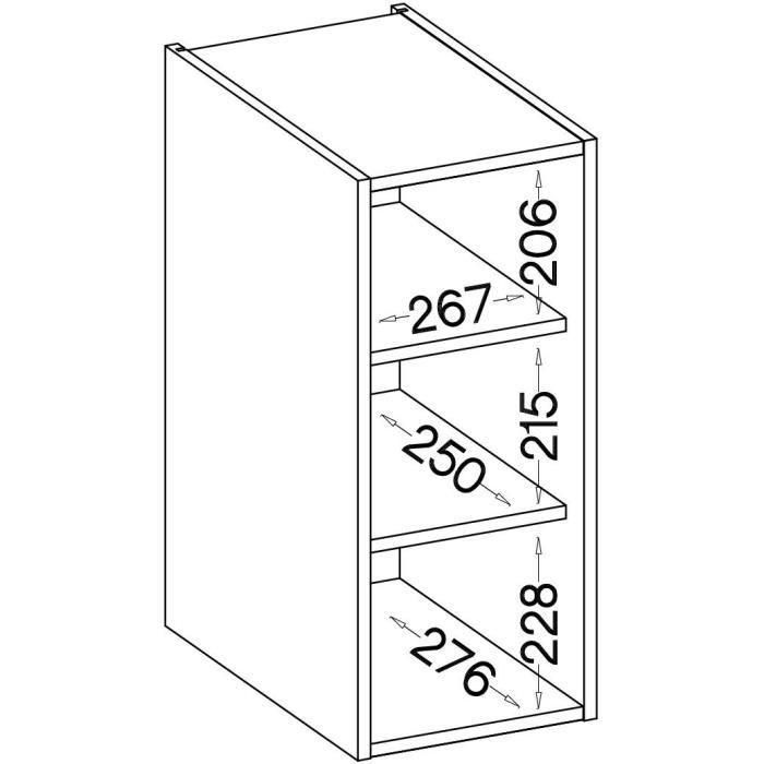 Mueble alto - MODENA - 30 cm - Roble artesanal y negro mate - CUISINIER 2