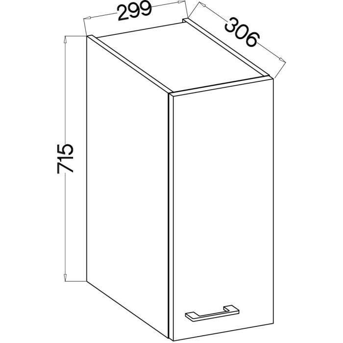 Mueble alto - MODENA - 30 cm - Roble artesanal y negro mate - CUISINIER 3