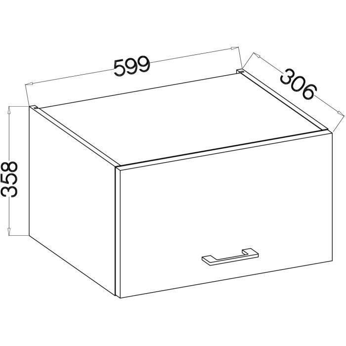 Mueble campana alto - MODENA - 60 cm - Roble artesanal y negro mate - CUISINIER 3