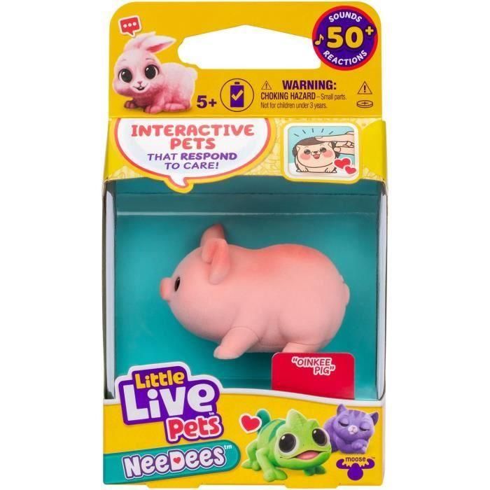 Lil' Needees - MOOSE TOYS - LITTLE LIVE PETS - Animales de bolsillo interactivos, con sonidos y reacciones 3