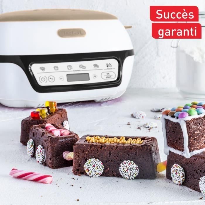 TEFAL Máquina de tartas Inteligente, 5 programas precisos, Molde Antiadherente, 6 moldes para muffins Creabake, Cake Factory KD804910 3