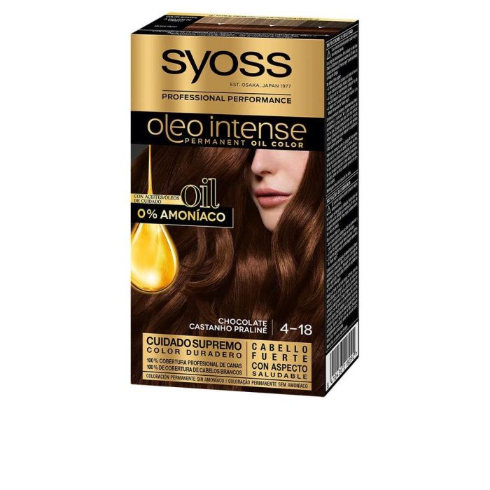 Syoss OLEO INTENSE Tinte sin Amoniaco #4.18 Chocolate, Coloración Permanente para Mujer, 5 Piezas Syoss OLEO INTENSE Tinte sin Amoniaco #4.18 Chocolate, Coloración Permanente para Mujer, 5 Piezas