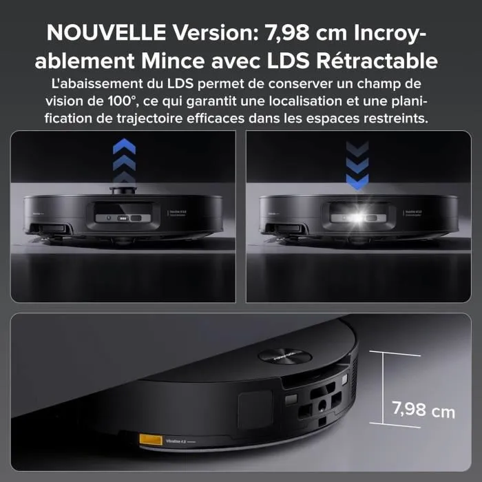 Roborock ROB1742563566143 Robot Aspirador Negro 22.000 Pa Antienredos DuoDivide Diseño Ultrafino Cepillo FlexiArm 2