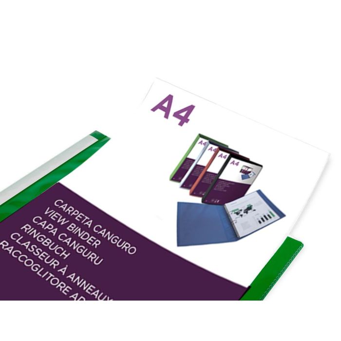 Carpeta Liderpapel Canguro 2 Anillas 25 mm Mixtas Polipropileno Din A4 Verde Translucido 3