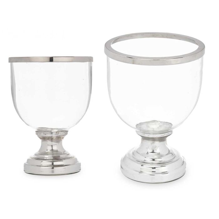 Portavelas Copa Grande Plateada Giftdecor 18x23.5x18 cm - Cristal y Acero (6 Unidades) Portavelas Copa Grande Plateada Giftdecor 18x23.5x18 cm - Cristal y Acero (6 Unidades)
