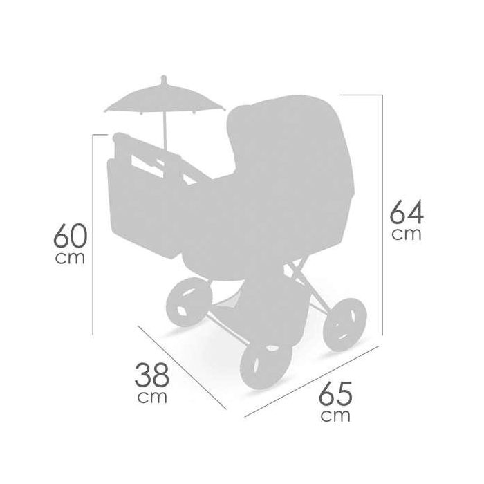 Coche de muñeca plegable con sombrilla y bolso - para muñecas de hasta 48 cm. . 5