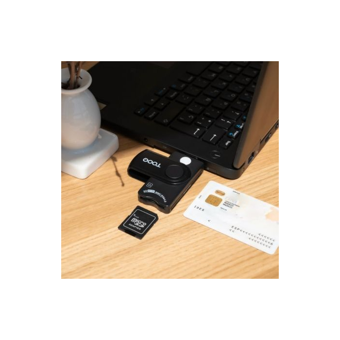 Lector de DNI, Tarjetas Inteligentes, SD y MicroSD TooQ TQR-3012B/ USB 2.0/ Negro 3 Lector de DNI, Tarjetas Inteligentes, SD y MicroSD TooQ TQR-3012B/ USB 2.0/ Negro 3