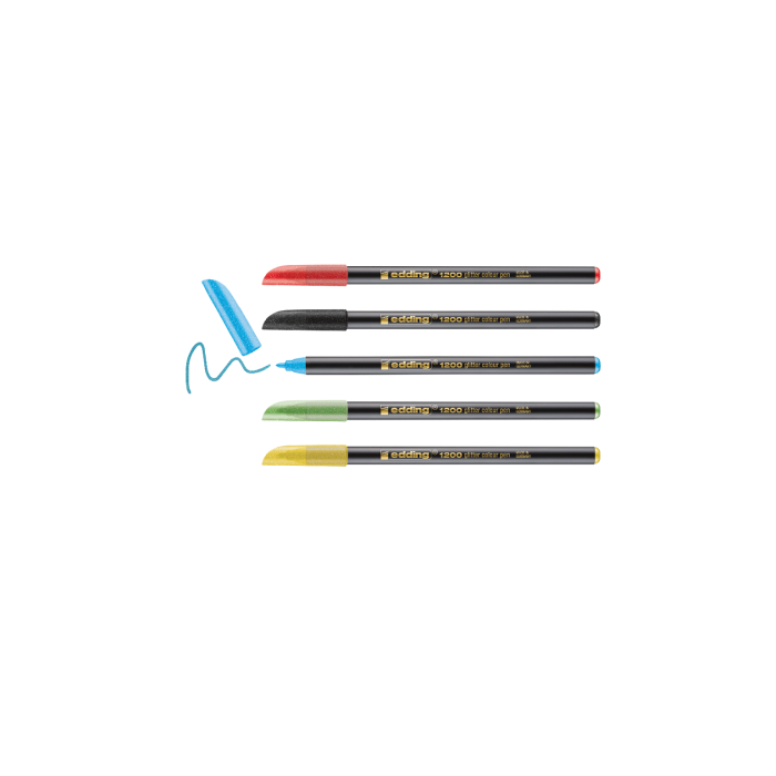 Edding Rotulador 1200 Glitter Colores Surtidos Pack 5 Unidades 2