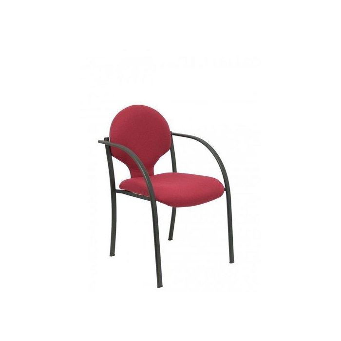 Silla Piqueras Y Crespo Hellin Confidente Ergonomica Con Brazos Fijos Apilable Estructura Negra Asiento Y Respaldo Tapizados Bali Granate Pack De 2