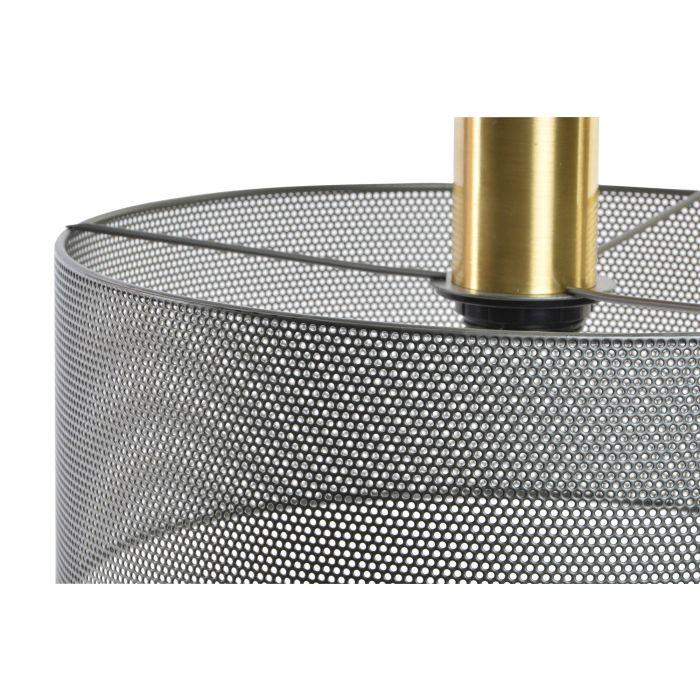 DKD Home Decor Lámpara de Techo Estilo Loft Gris y Dorado Metal 30 x 115 x 30 cm (2 Unidades) Bombilla E27 1