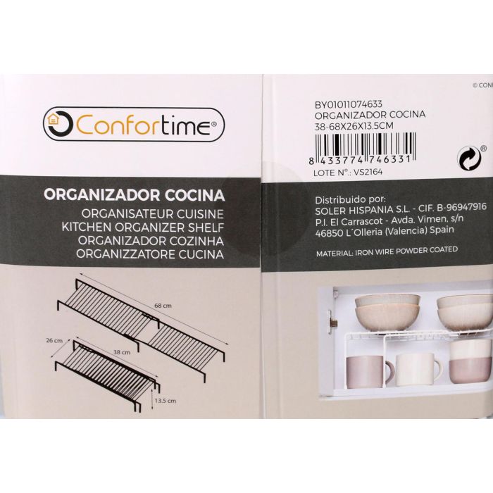 Confortime Organizador Cocina 38-68 cm x 26 cm x 13.5 cm 10
