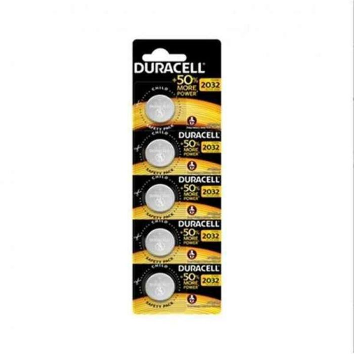 Duracell DL2032B5 Pack 5 Pilas Botón Litio 3V CR2032 Baby Secure Larga Duración para Mandos Básculas Sensores