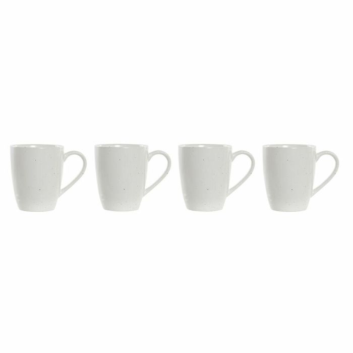 Mug Scandi DKD Home Decor Blanco Natural 13 x 31 x 19 cm Set de 4