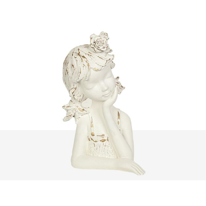 Busto Romimex Blanco Resina Niña 17 x 29 x 16 cm 1