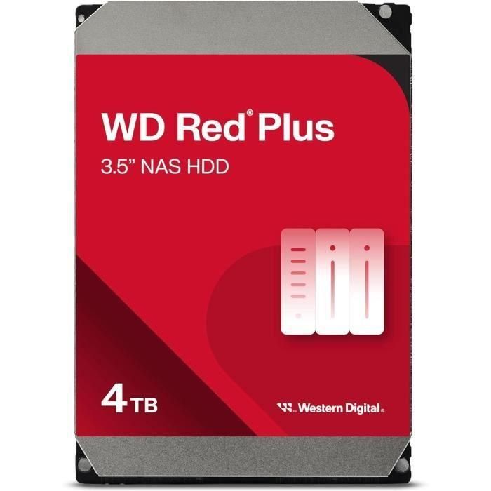Western Digital WD Red Plus Disco Duro Interno HDD 4TB para NAS - 3.5", SATA III, 5400 RPM, 256MB Western Digital WD Red Plus Disco Duro Interno HDD 4TB para NAS - 3.5", SATA III, 5400 RPM, 256MB