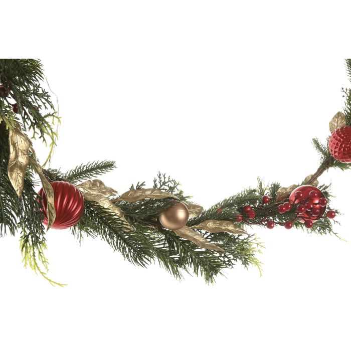 Guirnalda Navidad Tradicional DKD Home Decor Verde Rojo 7 x 150 x 14 cm (2 Unidades) 2