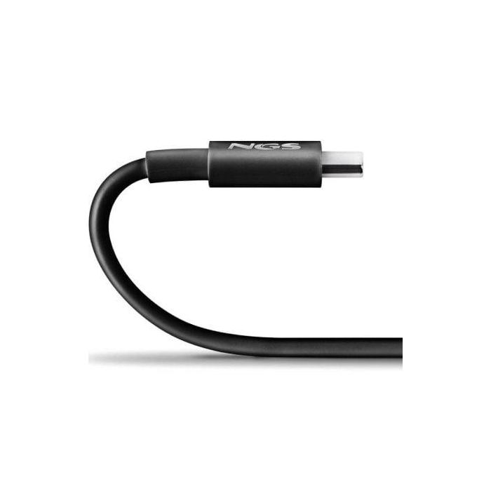 Cable USB 2.0 Tipo-C NGS ZYRO 60W-1/ USB Tipo-C Macho - USB Tipo-C Macho/ Hasta 60W/ 480Mbps/ 1m/ Negro 3