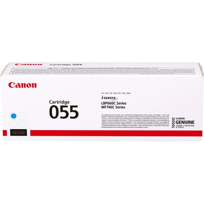 Canon Toner Cian 055C para I-Sensys Lbp 664Cx, 663Cdw, Mf 744Cdw, 742Cdw, 746Cx - Cartucho de 2.100 Páginas 1 Canon Toner Cian 055C para I-Sensys Lbp 664Cx, 663Cdw, Mf 744Cdw, 742Cdw, 746Cx - Cartucho de 2.100 Páginas 1