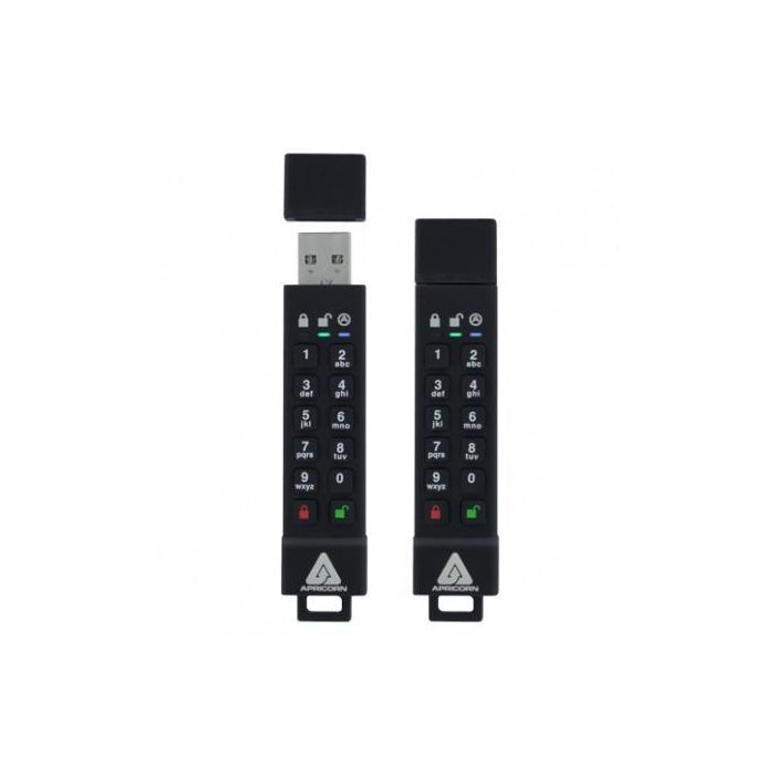 Apricorn Aegis Secure Key 3z 64GB USB 3.1 Flash Drive con Cifrado AES de Hardware y Teclado PIN