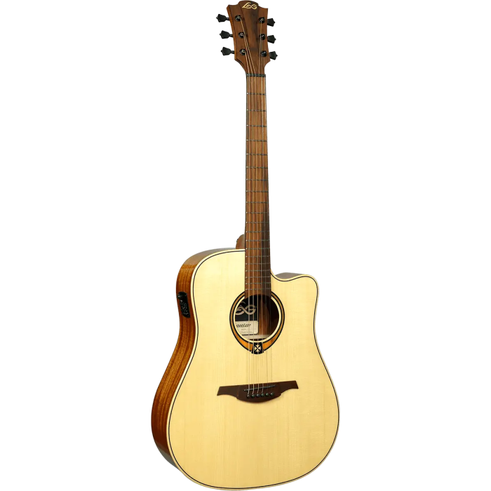 LAG Guitarra Acústica Dreadnought Cutaway A/E Tramontane 88 - Natural Abeto Engelmann Macizo Khaya Bronce Stage LAG 1