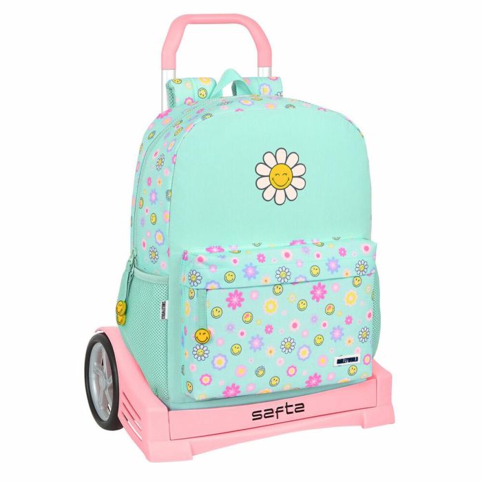 Mochila Escolar con Ruedas Smiley Summer fun Turquesa 32 x 43 x 14 cm 0 Mochila Escolar con Ruedas Smiley Summer fun Turquesa 32 x 43 x 14 cm 0