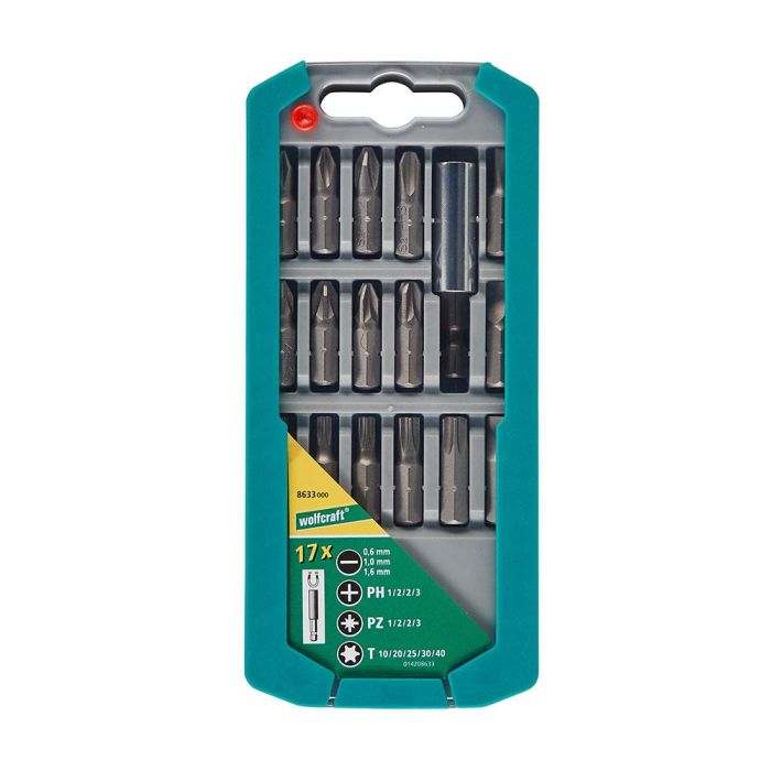 Wolfcraft Set de puntas de 17 piezas 8633000 - Juego de puntas para uso profesional y doméstico 0 Wolfcraft Set de puntas de 17 piezas 8633000 - Juego de puntas para uso profesional y doméstico 0