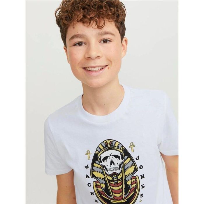 Camiseta de Manga Corta Infantil Jack & Jones Jorheavens Blanco 1 Camiseta de Manga Corta Infantil Jack & Jones Jorheavens Blanco 1