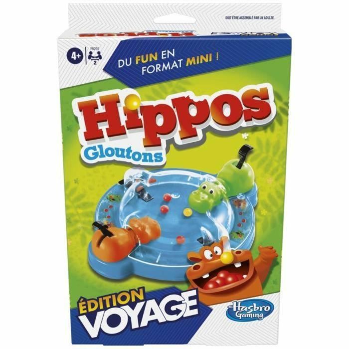 Gluttonous Hippos Travel, juego de mesa de viaje para 2 jugadores, 4 años, Hasbro Gaming 3