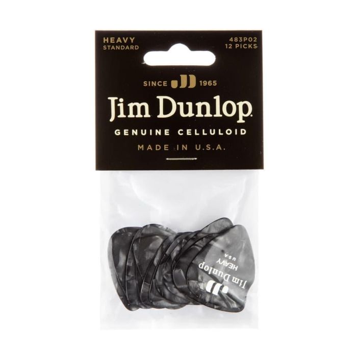 Pack 72 Púas Genuine Celluloid Classic Negro Perlado - Heavy 3