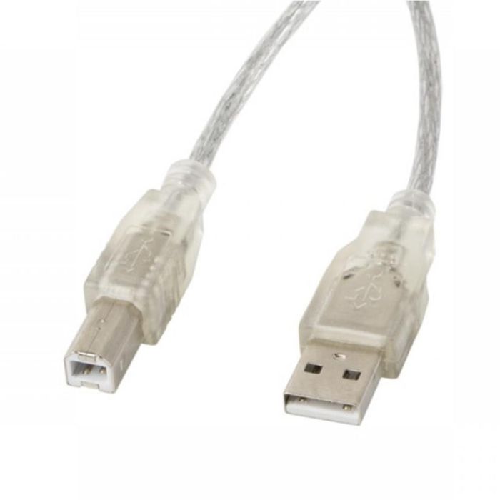 Lanberg CA-USBA-12CC-0018-TR Cable USB Tipo B a USB A 2.0, 1.8 m, Transparente, PVC 0 Lanberg CA-USBA-12CC-0018-TR Cable USB Tipo B a USB A 2.0, 1.8 m, Transparente, PVC 0