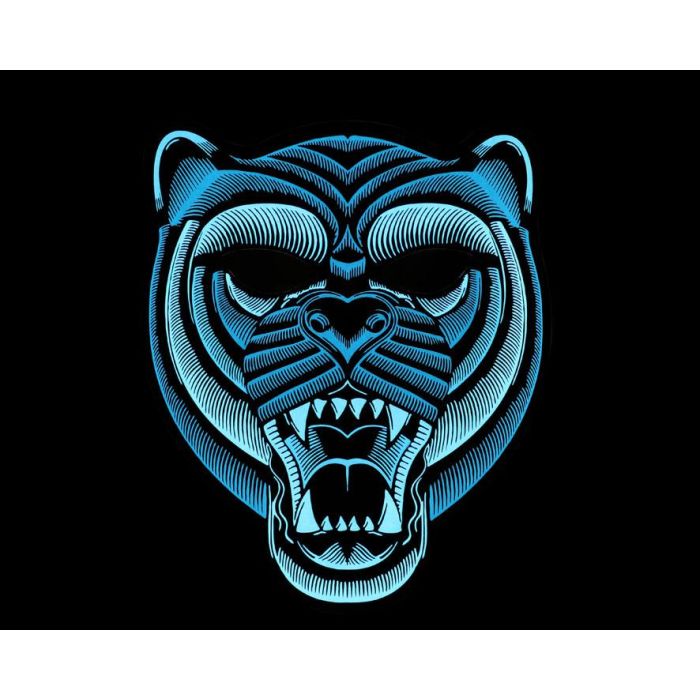 Atosa Máscara Tigre con Luz LED Activada por Sonido para Fiestas, Halloween y Carnaval 1