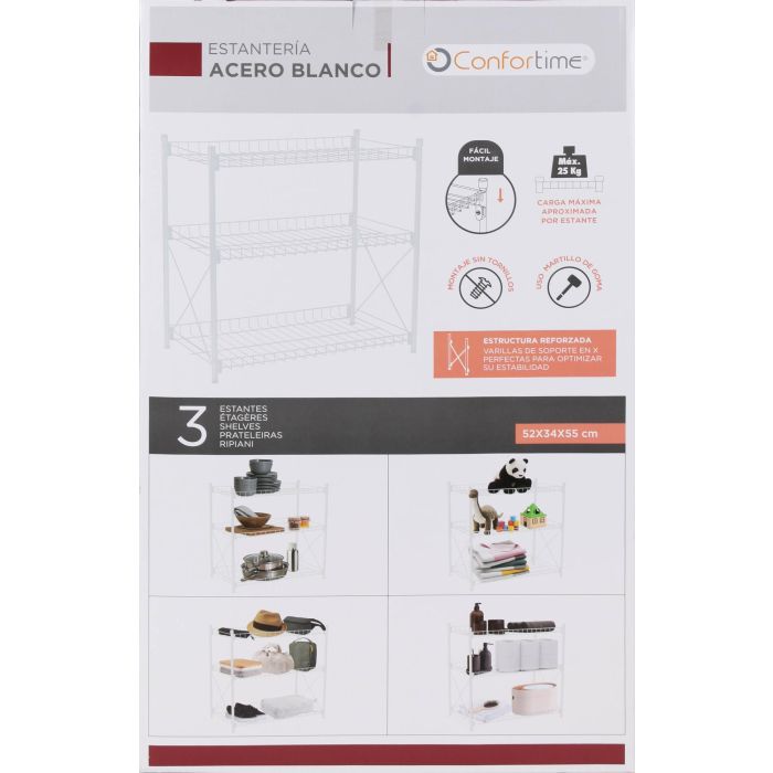 Estantería de Metal 3 Niveles 52x34x55 cm - Confortime (2 Unidades) 1