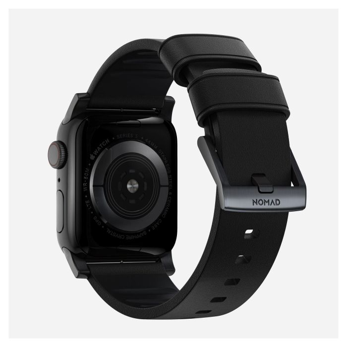 Nomad Modern Strap Active Band Pro para Apple Watch Ultra / 46mm, Correa de Cuero y Acero Inoxidable Ajustable, Negro - Tallas 42/44/45/49 mm 2 Nomad Modern Strap Active Band Pro para Apple Watch Ultra / 46mm, Correa de Cuero y Acero Inoxidable Ajustable, Negro - Tallas 42/44/45/49 mm 2
