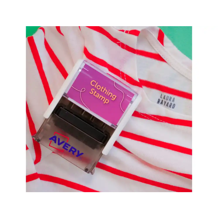 Avery Sello Personalizable Tejidos 3 Líneas 15 Caracteres Cada Una Lavable Negro 4