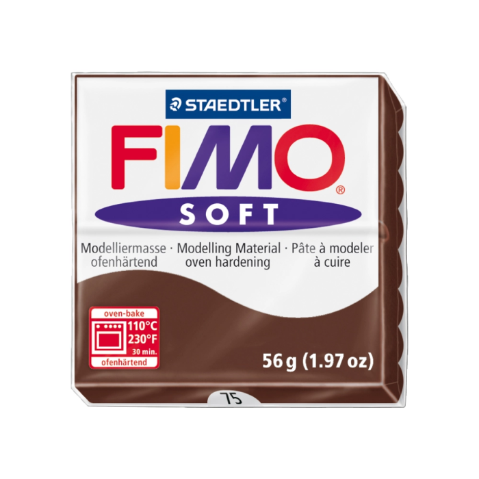 Staedtler Pasta Fimo Soft 57 gr Marron Caramelo - Pasta de modelar blanda, suave y fácil de mezclar, colores brillantes, 55x55x15 mm 1