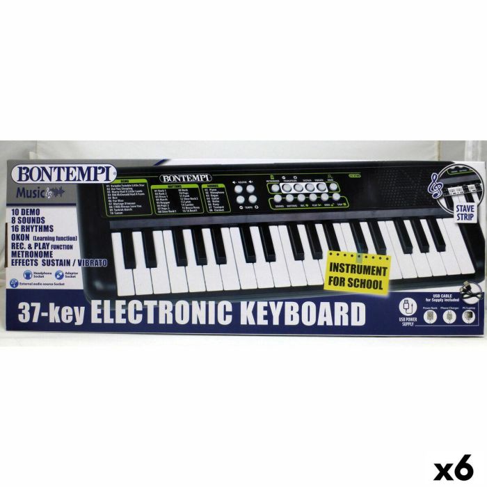 Teclado 37 Teclas Bontempi 42 x 4 x 15 cm (6 Unidades) 12 Teclado 37 Teclas Bontempi 42 x 4 x 15 cm (6 Unidades) 12